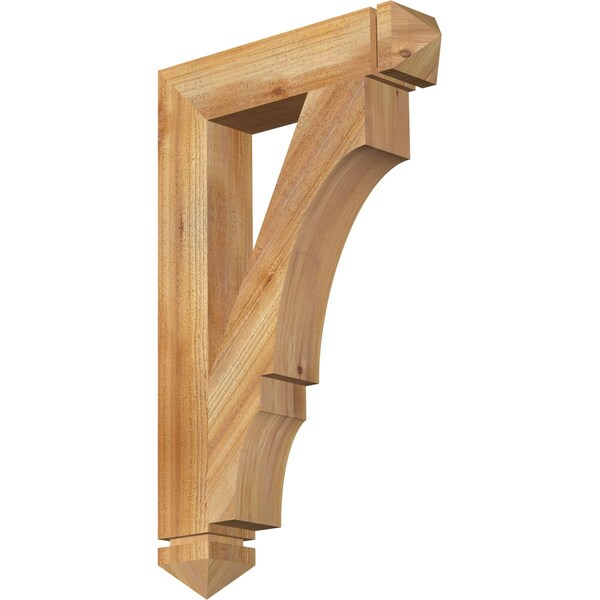 Ekena Millwork Balboa Arts & Crafts Rough Sawn Bracket, Western Red Cedar, 4"W x 20"D x 32"H BKT04X20X32BOA03RWR - main